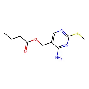 [4-Amino-2-(methylsulfanyl)pyrimidin-5-yl]methyl butanoate structure