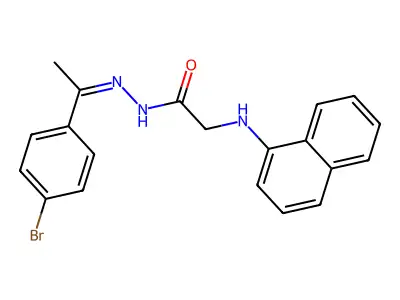 N-[(Z)-1-(4-bromophenyl)ethylideneamino]-2-(naphthalen-1-ylamino)acetamide structure