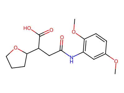 4-(2,5-Dimethoxyanilino)-4-oxo-2-(oxolan-2-yl)butanoic acid structure