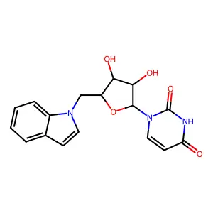 Uridine, 5'-deoxy-5'-(1H-indol-1-yl)- structure