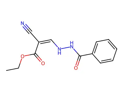 Ethyl 3-(2-benzoylhydrazinyl)-2-cyanoprop-2-enoate structure