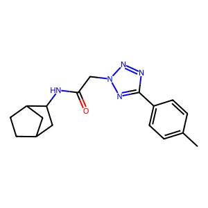 N-Bicyclo[2.2.1]hept-2-yl-2-(5-p-tolyl-tetrazol-2-yl)-acetamide structure