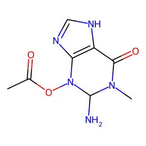 3-(Acetyloxy)-2-amino-1,2,3,7-tetrahydro-1-methyl-6H-purin-6-one structure
