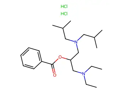1-Diethylamino-3-(diisobutylamino)-2-propanol benzoate dihydrochloride structure