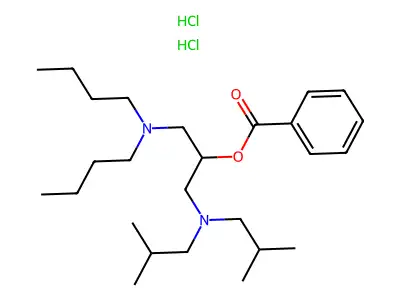 1-Dibutylamino-3-(diisobutylamino)-2-propanol benzoate dihydrochloride structure