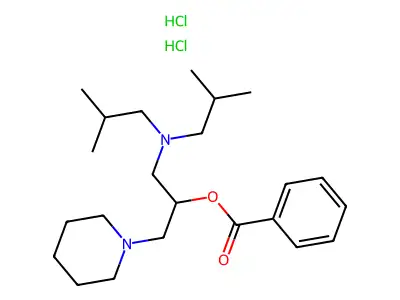 alpha-(Bis(isobutylamino)methyl)-1-piperidineethanol benzoate dihydrochloride structure