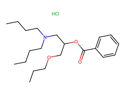1-(Dibutylamino)-3-propoxypropan-2-yl benzoate--hydrogen chloride (1/1) structure