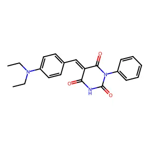 (5Z)-5-[4-(diethylamino)benzylidene]-1-phenylpyrimidine-2,4,6(1H,3H,5H)-trione structure