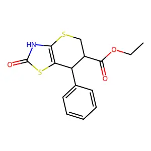 ethyl 2-oxo-7-phenyl-3,5,6,7-tetrahydro-2H-thiopyrano[2,3-d][1,3]thiazole-6-carboxylate structure