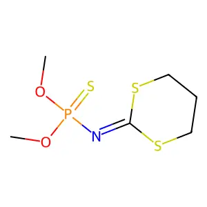 O,O-Dimethyl N-1,3-dithian-2-ylidenephosphoramidothioate structure