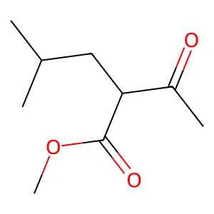 Pentanoic acid, 2-acetyl-4-methyl-, methyl ester structure