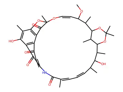 (9Z,21Z,23Z)-2,19-DIHYDROXY-11-METHOXY-3,7,12,15,15,18,20,24,32-NONAMETHYL-8,14,16,33-TETRAOXA-26-AZAPENTACYCLO[25.3.1.1~4,7~.1~13,17~.0~5,30~]TRITRIACONTA-1(30),2,4,9,21,23,27-HEPTAENE-6,25,29,31-TETRONE structure