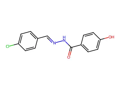 N-[(4-chlorophenyl)methylideneamino]-4-hydroxybenzamide structure