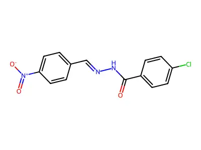 4-chloro-N-[(4-nitrophenyl)methylideneamino]benzamide structure