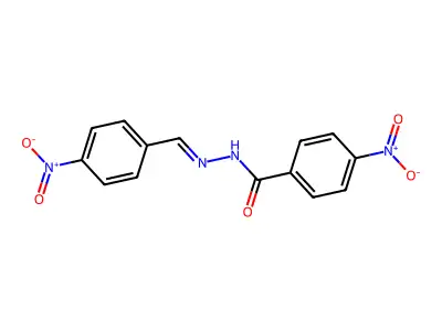 4-nitro-N-[(4-nitrophenyl)methylideneamino]benzamide structure