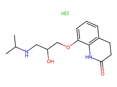8-(2-Hydroxy-3-isopropylamino)propoxy-3,4-dihydrocarbostyril hydrochloride structure