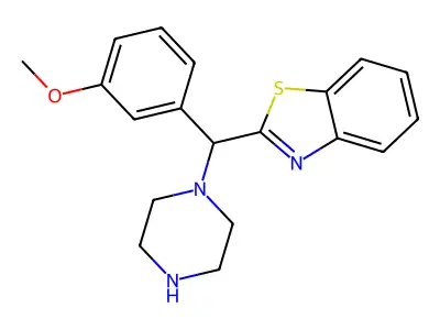 Benzothiazole, 2-[(3-methoxyphenyl)-1-piperazinylmethyl]- structure