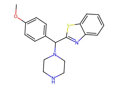 Benzothiazole, 2-[(4-methoxyphenyl)-1-piperazinylmethyl]- structure