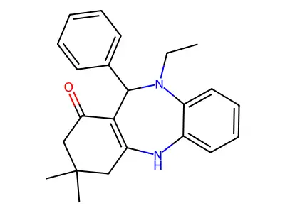 10-ethyl-3,3-dimethyl-11-phenyl-2,3,4,5,10,11-hexahydro-1H-dibenzo[b,e][1,4]diazepin-1-one structure