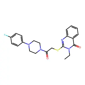 3-ethyl-2-[2-[4-(4-fluorophenyl)piperazin-1-yl]-2-oxoethyl]sulfanylquinazolin-4-one structure