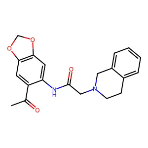 N-(6-acetyl-1,3-benzodioxol-5-yl)-2-(3,4-dihydro-2(1H)-isoquinolinyl)acetamide structure