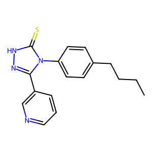 4-(4-butylphenyl)-3-pyridin-3-yl-1H-1,2,4-triazole-5-thione structure