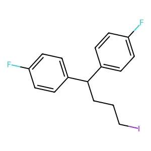 1,1'-(4-Iodobutylidene)bis[4-fluorobenzene] structure
