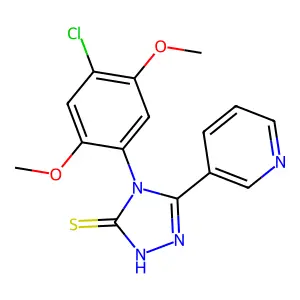 4-(4-chloro-2,5-dimethoxyphenyl)-5-(pyridin-3-yl)-4H-1,2,4-triazole-3-thiol structure