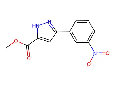 methyl 3-(3-nitrophenyl)-1H-pyrazole-5-carboxylate structure