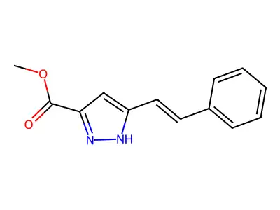 methyl 5-(2-phenylethenyl)-1H-pyrazole-3-carboxylate structure