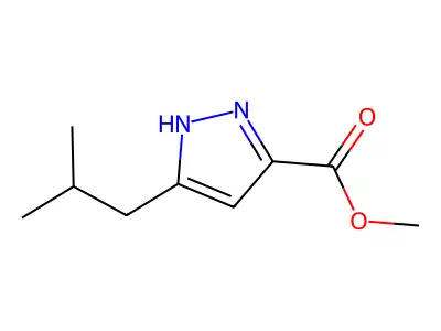 methyl 3-(2-methylpropyl)-1H-pyrazole-5-carboxylate structure