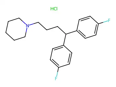 Piperidine, 1-(4,4-bis(4-fluorophenyl)butyl)-, hydrochloride structure