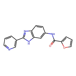 N-[2-(3-pyridinyl)-3H-benzimidazol-5-yl]-2-furancarboxamide structure