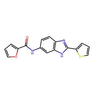 N-[2-(2-thienyl)-1H-benzimidazol-5-yl]-2-furamide structure