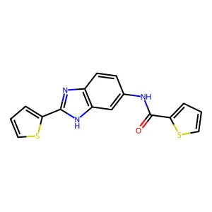 N-[2-(2-thienyl)-1H-benzimidazol-5-yl]-2-thiophenecarboxamide structure