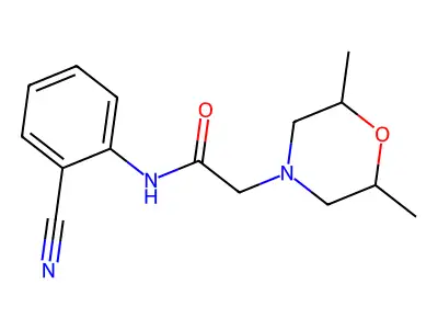 N-(2-cyanophenyl)-2-(2,6-dimethylmorpholin-4-yl)acetamide structure
