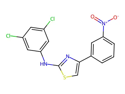 N-(3,5-dichlorophenyl)-4-(3-nitrophenyl)-1,3-thiazol-2-amine structure