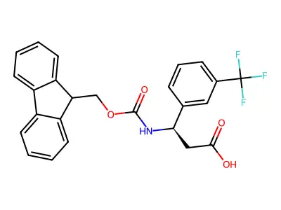 (R)-3-((((9H-Fluoren-9-yl)methoxy)carbonyl)amino)-3-(3-(trifluoromethyl)phenyl)propanoic acid structure