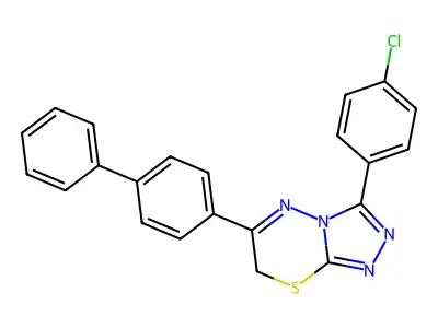 3-(4-chlorophenyl)-6-(4-phenylphenyl)-7H-[1,2,4]triazolo[3,4-b][1,3,4]thiadiazine structure
