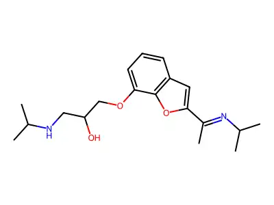 2-(1-Isopropylimino)ethyl-7-(2-hydroxy-3-isopropylaminopropoxy)benzofuran structure