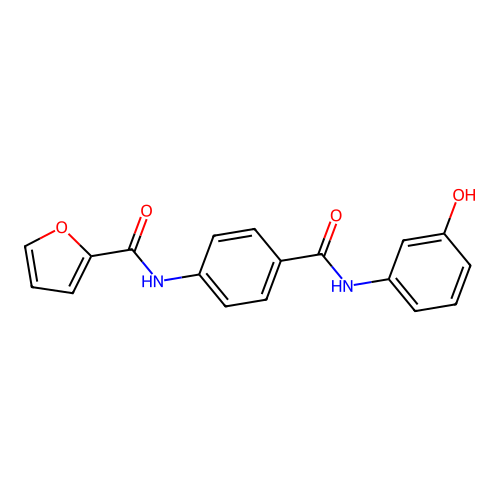 N-{4-[(3-hydroxyphenyl)carbamoyl]phenyl}furan-2-carboxamide structure