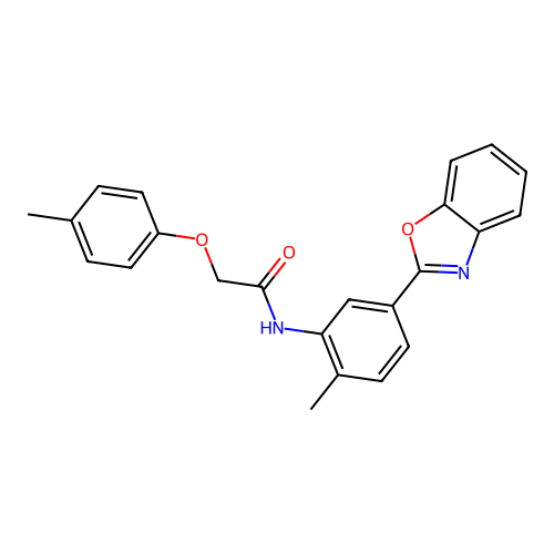 N-[5-(1,3-benzoxazol-2-yl)-2-methylphenyl]-2-(4-methylphenoxy)acetamide structure