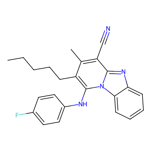 1-(4-Fluoroanilino)-3-methyl-2-pentylpyrido(1,2-A)benzimidazole-4-carbonitrile structure
