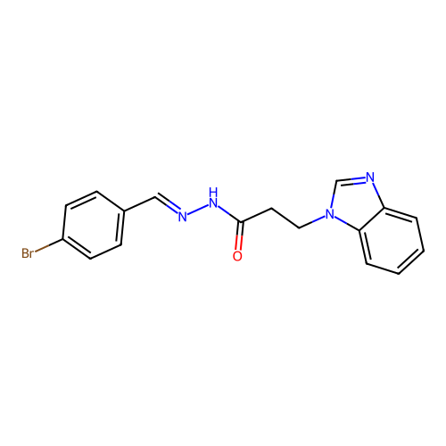 3-(1H-benzimidazol-1-yl)-N'-[(E)-(4-bromophenyl)methylidene]propanehydrazide structure
