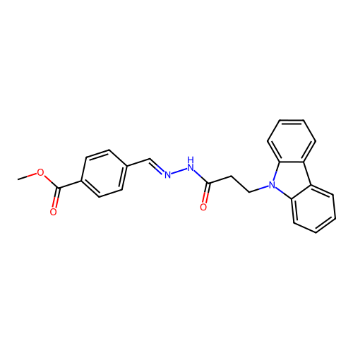 methyl 4-[(E)-{2-[3-(9H-carbazol-9-yl)propanoyl]hydrazinylidene}methyl]benzoate structure