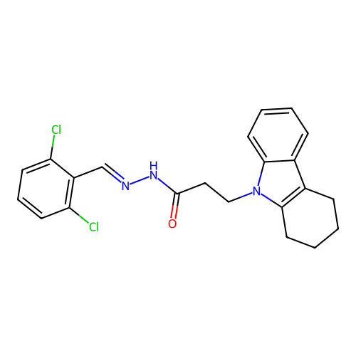 N'-(2,6-DI-CL-Benzylidene)3(1,2,3,4-tetrahydro-9H-carbazol-9-YL)propanohydrazide structure