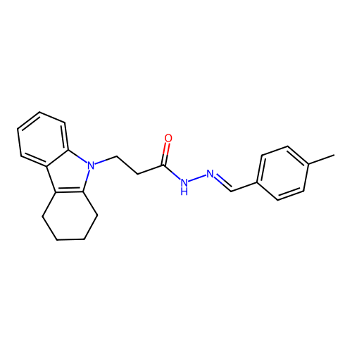 (E)-3-(3,4-dihydro-1H-carbazol-9(2H)-yl)-N'-(4-methylbenzylidene)propanehydrazide structure