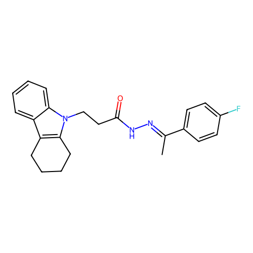 N'-(1-(4-F-PH)Ethylidene)3-(1,2,3,4-tetrahydro-9H-carbazol-9-YL)propanohydrazide structure