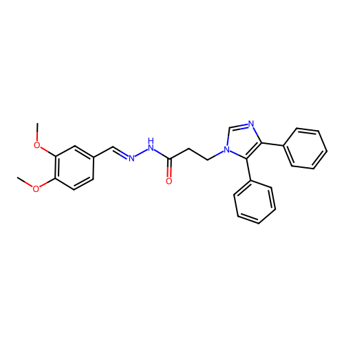 N'-[(E)-(3,4-dimethoxyphenyl)methylidene]-3-(4,5-diphenyl-1H-imidazol-1-yl)propanehydrazide structure