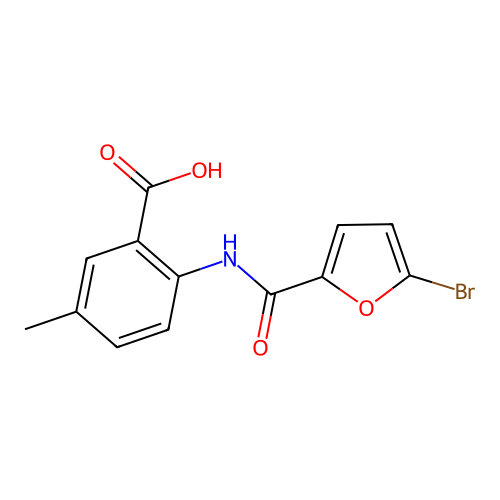 2-{[(5-Bromofuran-2-yl)carbonyl]amino}-5-methylbenzoic acid structure